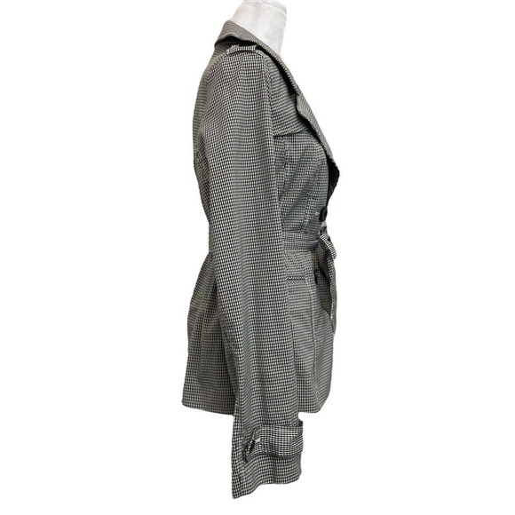 Halogen Black & White Plaid Jacket Short Belted Waist Coat - Picture 9 of 12